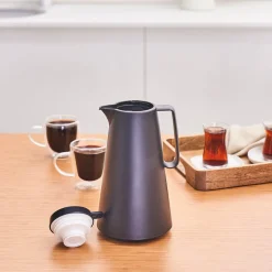 Karaca Thermoglas Lina Auslaufsichere Thermoskanne 1 Lt Schwarz