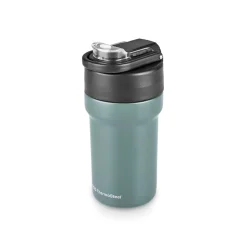 Karaca Thermosteel Camping 2-in-1 Edelstahl-Thermosflasche 450 ml Khaki