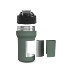 Karaca Thermosteel Camping 2-in-1 Edelstahl-Thermosflasche 450 ml Khaki