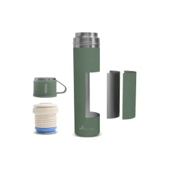 Karaca Thermosteel Earth Auslaufsicherer Edelstahl-Thermos 680 ml Khaki