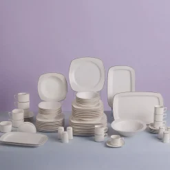 Karaca Timeless Gold Square Geschirr-Set für 12 Personen, 84-teilig