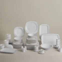 Karaca Timeless Gold Square Geschirr-Set für 12 Personen, 84-teilig