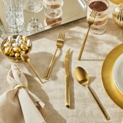 Karaca Tivoli Matte Gold 6-Personen 30-teiliges Besteckset