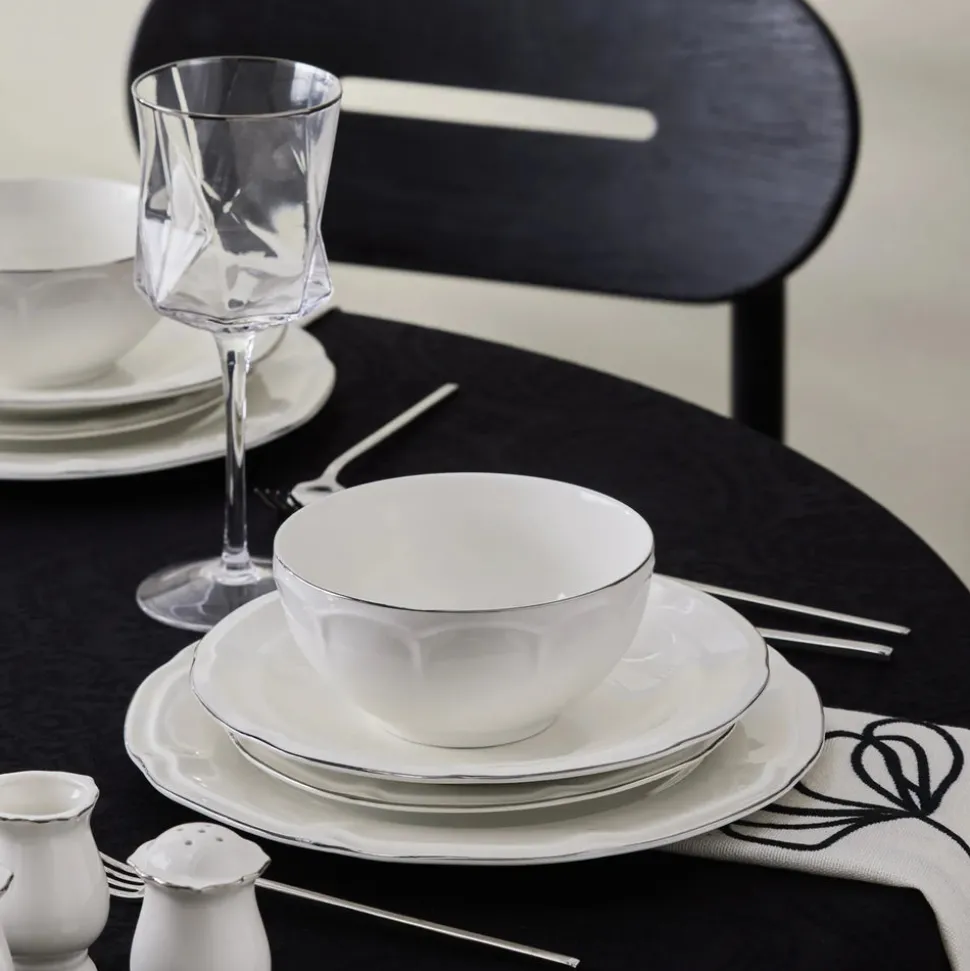 Karaca Tobias Platinum 12 Personen Geschirrset, 56 Teilig