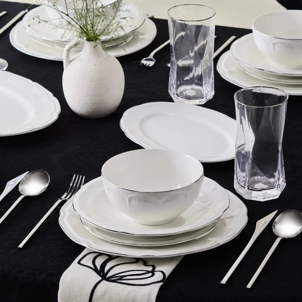 Karaca Tobias Platinum 12 Personen Geschirrset, 56 Teilig