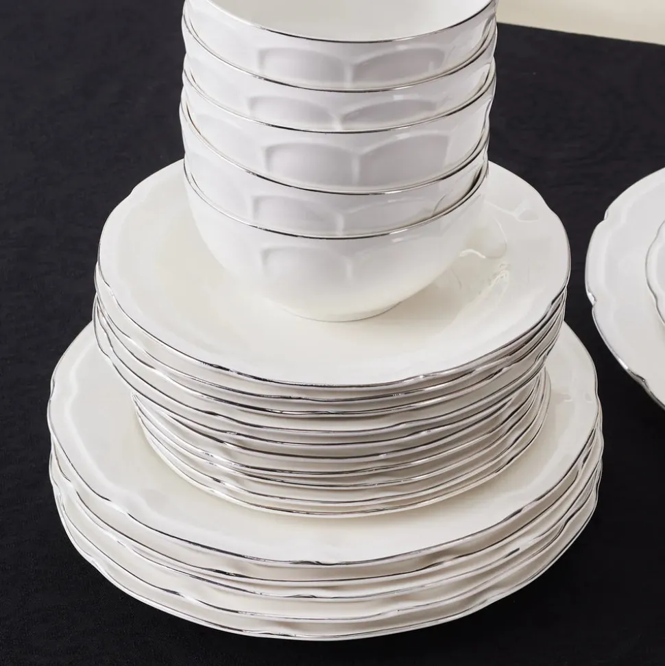 Karaca Tobias Platinum 12 Personen Geschirrset, 56 Teilig