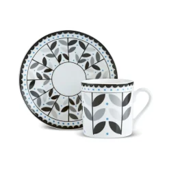 Karaca Tracy Gold 12-teiliges Bone China Espresso Türkisch-Kaffeetassen-Set für 6 Personen, 80 ml, Mehrfarbig