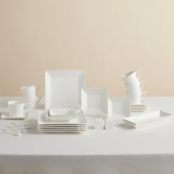 Karaca Trend Emboss Quadrat Frühstücksset und Servierschalen, 32 Teilig