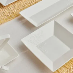 Karaca Trend Emboss Quadrat Frühstücksset und Servierschalen, 32 Teilig