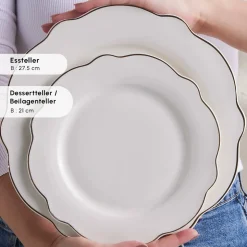 Karaca Vera Gold Geschirrset für 12 Personen, 84 teilig