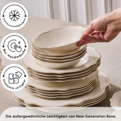 Karaca Vera Gold Geschirrset für 12 Personen, 84 teilig