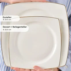 Karaca Vesta Gold 12 Personen Geschirrset, 52 Teilig