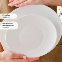 Karaca White Pure Opal Glas Tafelservice 24-teilig für 6 Personen