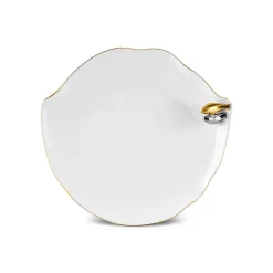 Karaca X Müge Anlı Vogelförmiger Goldener Kuchenteller 21 cm