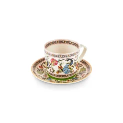 Karaca Yasemen 12-teiliges Bone China Espresso Türkisch-Kaffeetassen-Set für 6 Personen, 80 ml, Mehrfarbig