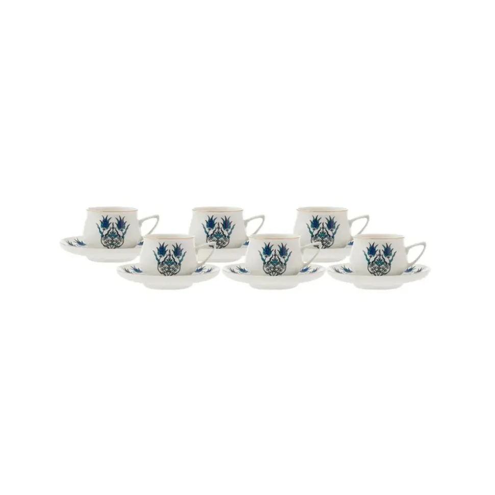 Karaca İznik Neues Formular Kaffeetasse Set für 6 Personen 100 ml