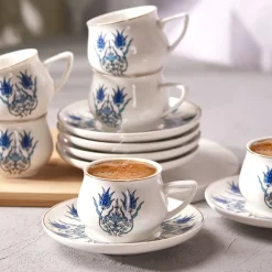 Karaca İznik Neues Formular Kaffeetasse Set für 6 Personen 100 ml