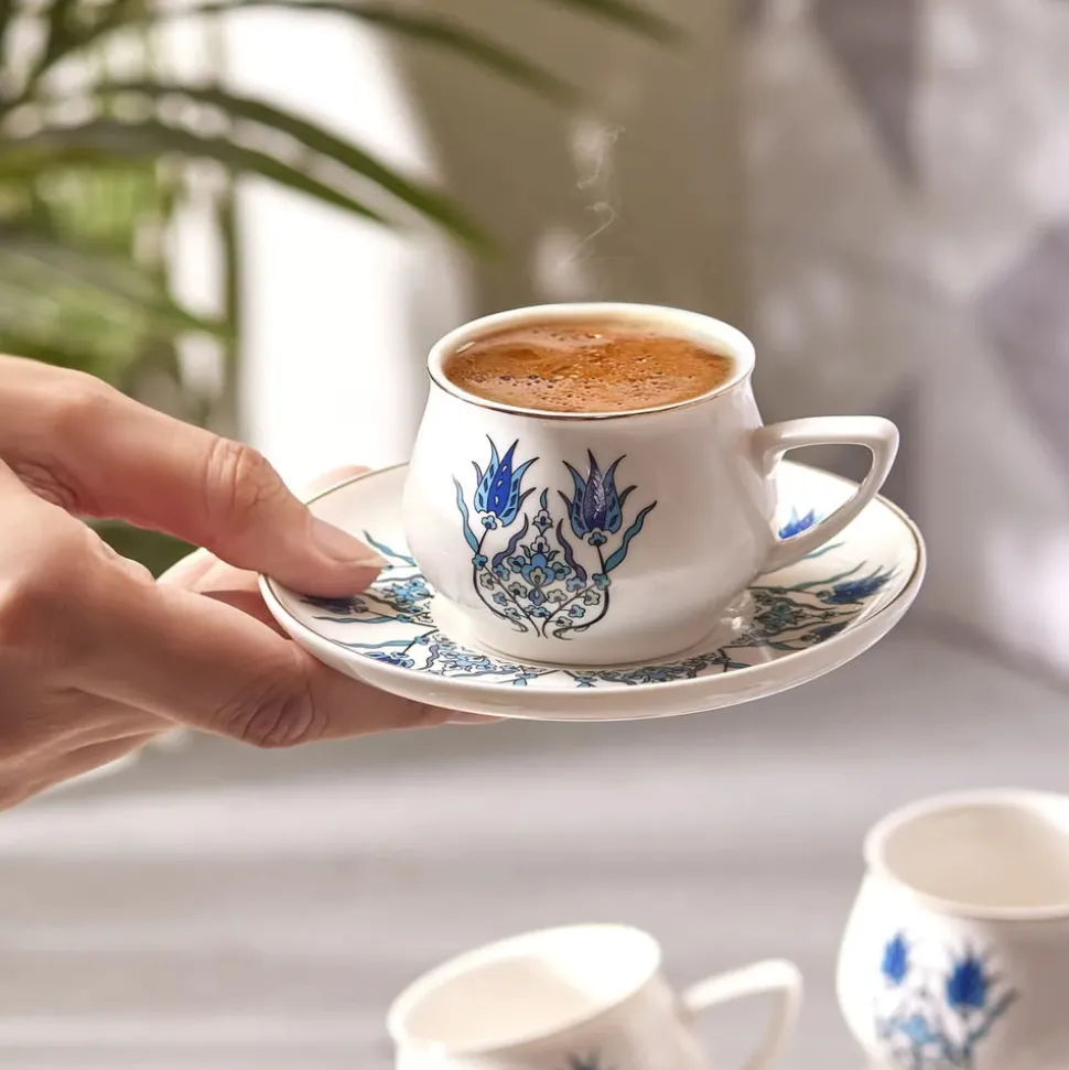 Karaca İznik Neues Formular Kaffeetasse Set für 6 Personen 100 ml