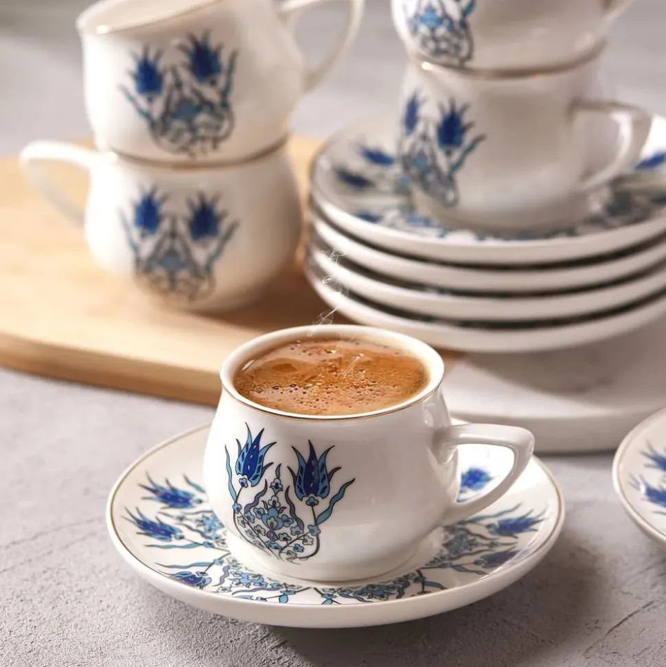 Karaca İznik Neues Formular Kaffeetasse Set für 6 Personen 100 ml