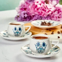 Karaca İznik Neues Formular Kaffeetasse Set für 6 Personen 100 ml