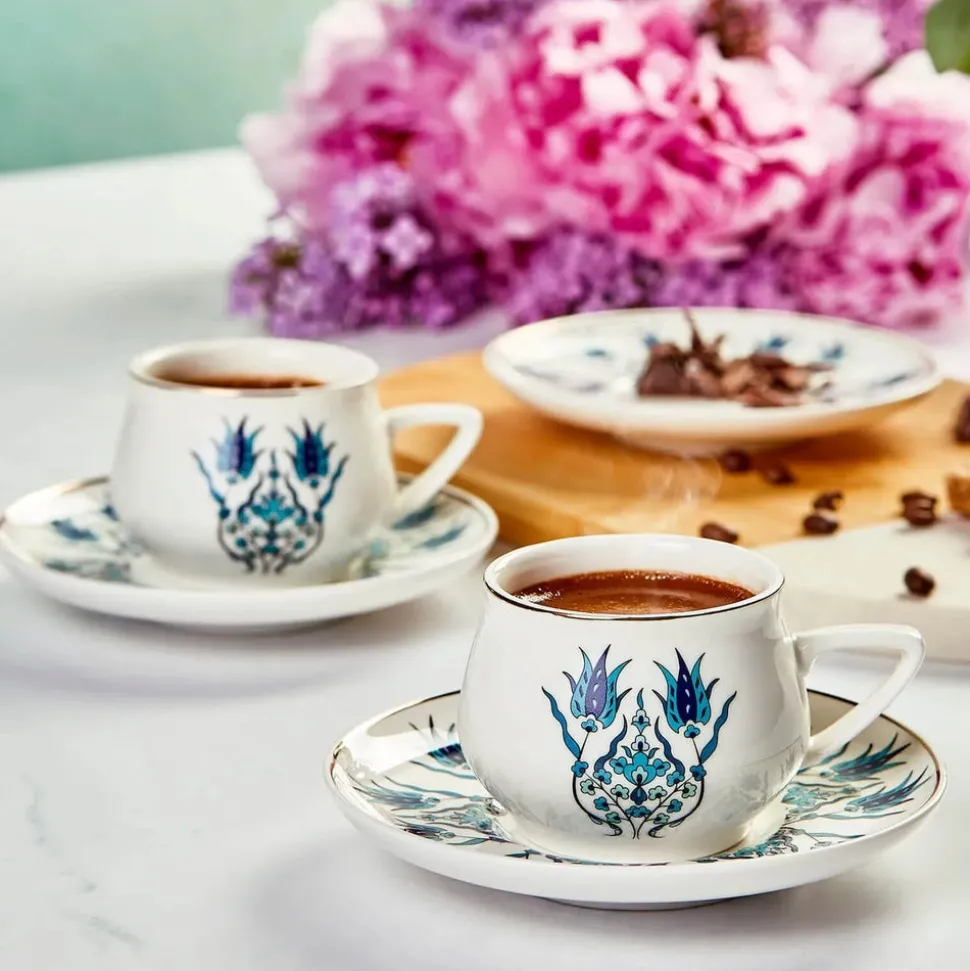 Karaca İznik Neues Formular Kaffeetasse Set für 6 Personen 100 ml