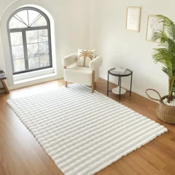 Kaschmir Teppich 7/24 Cosy Premium Bubble Weiß 80x150 cm