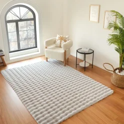 Kaschmir Teppich 7/24 Cosy Premium Bubble Hellgrau 120x180 cm