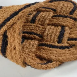 Kaschmir Teppich Geflochten Schwarz Natur Coco Fußmatte 45x75 cm