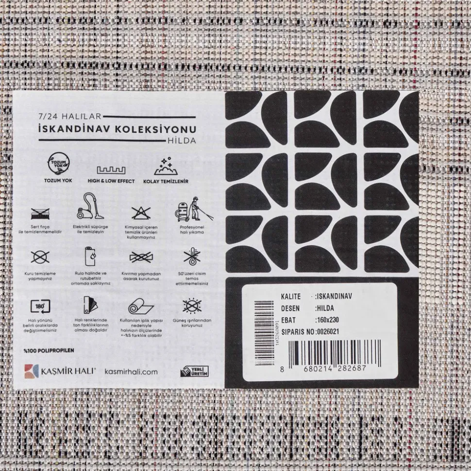 Kasmir Hali 7/24 Skandinavischer Hilda Teppich 160x230 cm