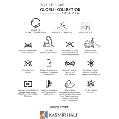 Kasmir Teppich 7/24 Gloria Riela Grau 80x150 cm