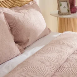 Leaf Bettüberwurf-Set Anthrazit 230x240 Cm + 2 (50x70 Cm)