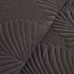 Leaf Bettüberwurf-Set Anthrazit 230x240 Cm + 2 (50x70 Cm)