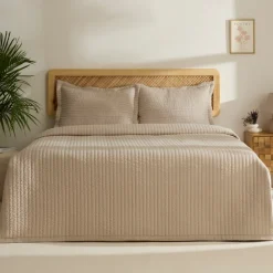 Manon Bettüberwurf Set, Doppelbett, Beige 230x240cm + 2(50x70) cm