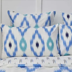 Nautica Home Ikat Bettbezug-Set aus 100 % Baumwolle, 135 × 200 cm, Weiß-Blau