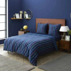 Nautica Home Ray Bettbezug aus 100 % Baumwolle, 200 × 200 cm, Navy Blue Multi