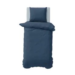 Nautica Solid Einzelperson İndigo Bettbezugsset, 135x200, 80x80